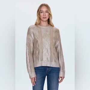Pistola
Everly Foil Accent Cotton Crewneck Sweater in Gilded Castle  size M